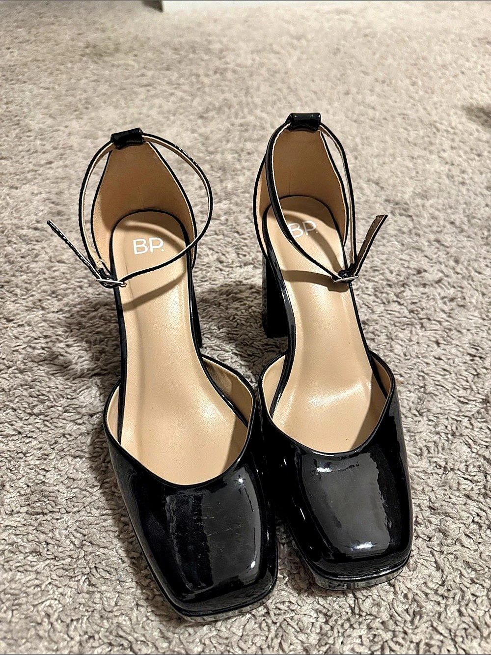 BP. Black Patent Platform Heels